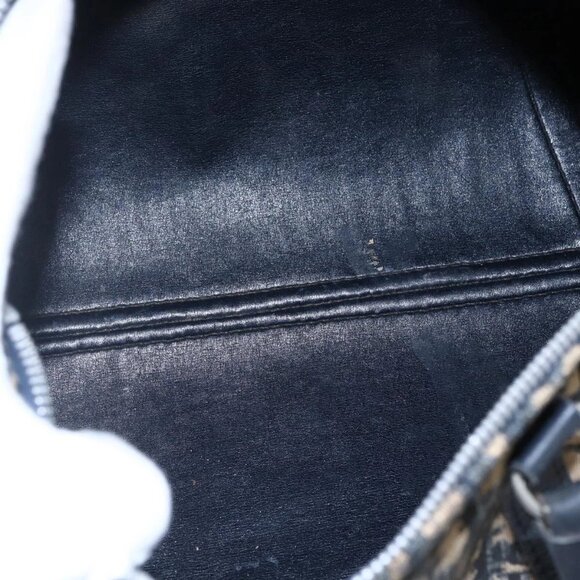 Christian Dior Trotter Canvas Boston Bag Navy Silver Auth 148951 - Picture 13 of 16